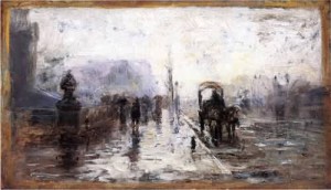 Oil steele, theodore clement Painting - Street Scene with Carriage 1894 by Steele, Theodore Clement
