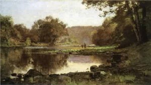 Oil steele, theodore clement Painting - The Creek 1888 by Steele, Theodore Clement