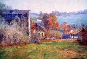 Oil the Painting - The Old Mills 1903 by Steele, Theodore Clement