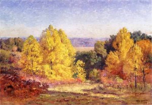Oil steele, theodore clement Painting - The Poplars 1914 by Steele, Theodore Clement