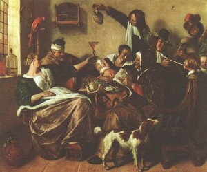 Oil the Painting - The Artist's Family by Steen, Jan