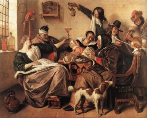 Oil the Painting - The Artist's Family     c. 1663 by Steen, Jan