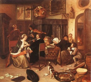 Oil the Painting - The Dissolute Household, 1668 by Steen, Jan