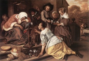 Oil the Painting - The Effects of Intemperance     1663-65 by Steen, Jan