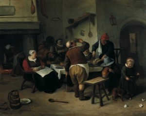 Oil steen, jan Painting - The Fat Kitchen c 1665 1670 by Steen, Jan