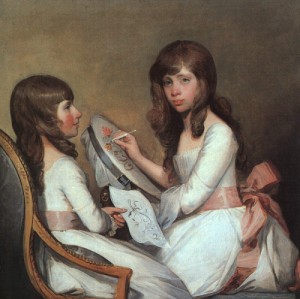 Oil stuart, gilbert charles Painting - Miss Dick and her Cousin Miss Forster, 1792-97 by Stuart, Gilbert Charles