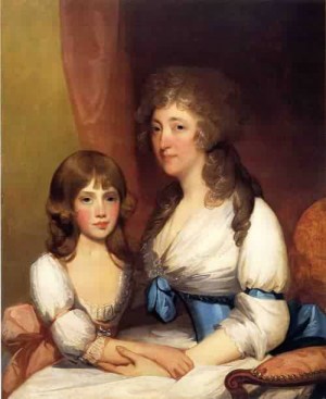 Oil stuart, gilbert charles Painting - Mrs Samuel Dick and Daughter Charlotte Anna by Stuart, Gilbert Charles