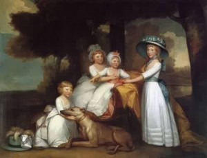 Oil stuart, gilbert charles Painting - The Children of the Second Duke of Northumberland 1787 by Stuart, Gilbert Charles