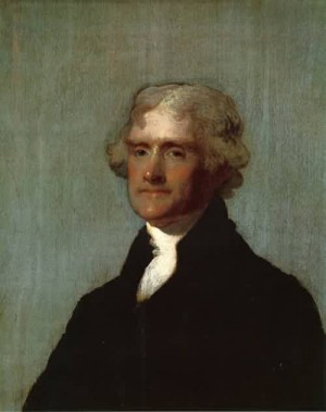 Oil portrait Painting - Thomas Jefferson The Edgehill Portrait 1905 1821 by Stuart, Gilbert Charles