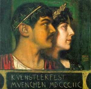 Oil stuck, franz von Painting - Franz and Mary Stuck as a God and Goddess, 1900 by Stuck, Franz von