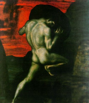 Oil stuck, franz von Painting - Sisyphus, 1920 by Stuck, Franz von