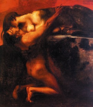 Oil stuck, franz von Painting - The Kiss of the Sphinx, 1895, by Stuck, Franz von