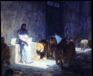 Oil the Painting - Daniel In The LionsDen by Tanner, Henry Ossawa