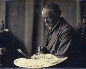 Oil tanner, henry ossawa Painting - Henry Tanner at work by Tanner, Henry Ossawa