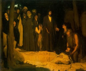Oil the Painting - The Resurrection of Lazarus 1896 by Tanner, Henry Ossawa