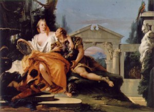 Oil tiepolo, giambattista Painting - Rinaldo and Armida in the Garden    c. 1752 by Tiepolo, Giambattista