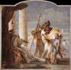 Oil fantasy and mythology Painting - Aeneas Introducing Cupid Dressed as Ascanius to Dido  1757 by Tiepolo, Giovanni Battista