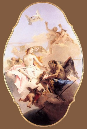 Oil fantasy and mythology Painting - An Allegory with Venus and Time  1754-58 by Tiepolo, Giovanni Battista