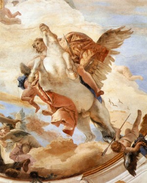 Oil fantasy and mythology Painting - Bellerophon on Pegasus (detail)    1746-47 by Tiepolo, Giovanni Battista