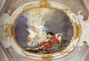 Oil fantasy and mythology Painting - Jacob's Dream     1726-29 by Tiepolo, Giovanni Battista