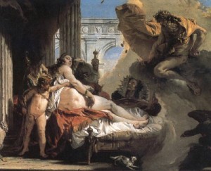 Oil fantasy and mythology Painting - Jupiter and Danae 1736 by Tiepolo, Giovanni Battista