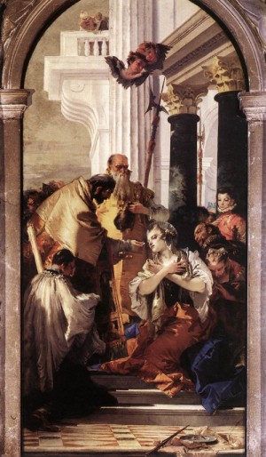 Oil fantasy and mythology Painting - Last Communion of St Lucy     1747-48 by Tiepolo, Giovanni Battista