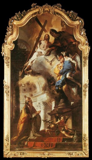 Oil fantasy and mythology Painting - Pope St Clement Adoring the Trinity     1737-38 by Tiepolo, Giovanni Battista