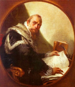 Oil fantasy and mythology Painting - Portrait of Antonio Riccobono, 1743-45 by Tiepolo, Giovanni Battista