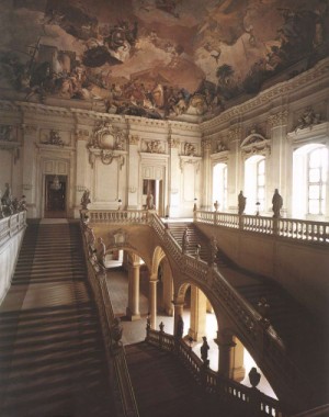 Oil tiepolo, giovanni battista Painting - Stairwell seen from the gallery, looking south-east by Tiepolo, Giovanni Battista