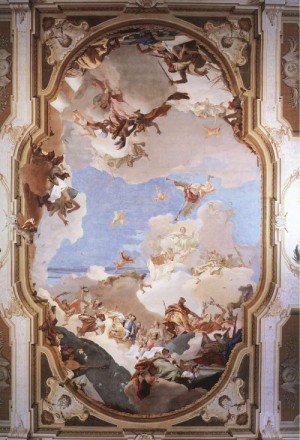 Oil fantasy and mythology Painting - The Apotheosis of the Pisani Family    1761-62 by Tiepolo, Giovanni Battista