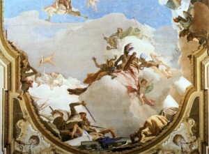 Oil fantasy and mythology Painting - The Apotheosis of the Pisani Family (detail)    1761-62 by Tiepolo, Giovanni Battista