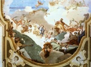 Oil fantasy and mythology Painting - The Apotheosis of the Pisani Family (detail)     1761-62 by Tiepolo, Giovanni Battista