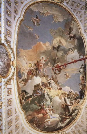 Oil fantasy and mythology Painting - The Apotheosis of the Spanish Monarchy     1762-66 by Tiepolo, Giovanni Battista