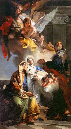 Oil fantasy and mythology Painting - The Education of the Virgin Mary, 1732 by Tiepolo, Giovanni Battista