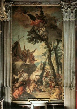Oil fantasy and mythology Painting - The Gathering of Manna    1740-42 by Tiepolo, Giovanni Battista
