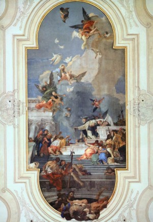 Oil fantasy and mythology Painting - The Institution of the Rosary     1737-39 by Tiepolo, Giovanni Battista