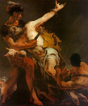 Oil fantasy and mythology Painting - The Martyrdom of St. Bartholomew     1722 by Tiepolo, Giovanni Battista
