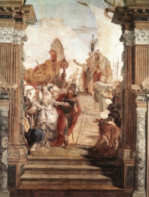 Oil fantasy and mythology Painting - The Meeting of Anthony and Cleopatra     1746-47 by Tiepolo, Giovanni Battista