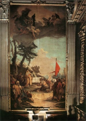 Oil fantasy and mythology Painting - The Sacrifice of Melchizedek    1740-42 by Tiepolo, Giovanni Battista
