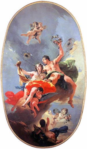 Oil tiepolo, giovanni battista Painting - The Triumph of Zephyr and Flora,1734-35 by Tiepolo, Giovanni Battista