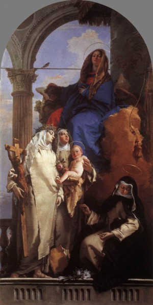 Oil tiepolo, giovanni battista Painting - The Virgin Appearing to Dominican Saints     1747-48 by Tiepolo, Giovanni Battista