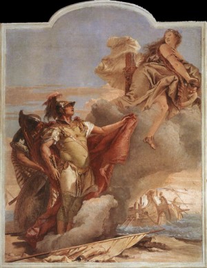 Oil fantasy and mythology Painting - Venus Appearing to Aeneas on the Shores of Carthage    1757 by Tiepolo, Giovanni Battista