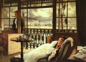 Oil tissot, james Painting - A Passing Storm, 1876 by Tissot, James