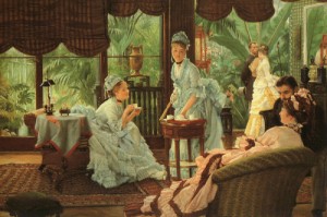 Oil tissot, james Painting - In the Conservatory (Rivals), 1875-78 by Tissot, James