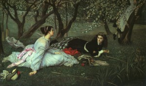 Oil spring Painting - Le Printemps (Spring), 1865 by Tissot, James