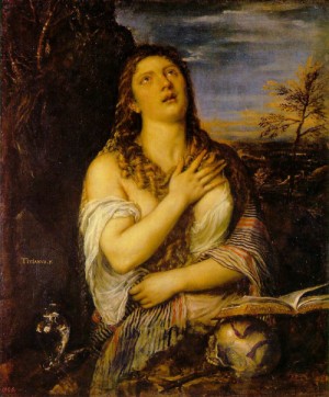 Oil titian Painting - Penitent Mary Magdalen    1560s by Titian