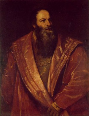 Oil portrait Painting - Portrait of Pietro Aretino  1545 by Titian