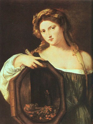 Oil titian Painting - Profane Love (Vanity), 1514-15 by Titian