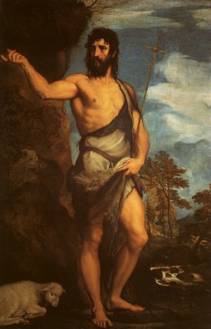 Oil titian Painting - St. John the Baptist, 1540 by Titian