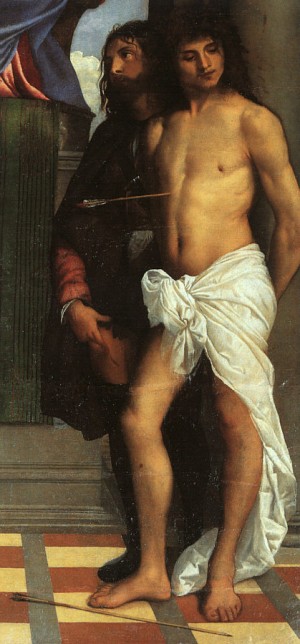  Photograph - St. Mark Enthroned with Saints, detail, 1510 by Titian